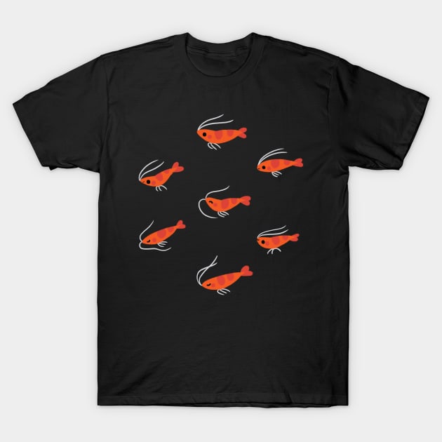 Flying cherry shrimp T-Shirt by pikaole